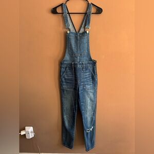 Madewell Light Blue Distressed Denim Overalls